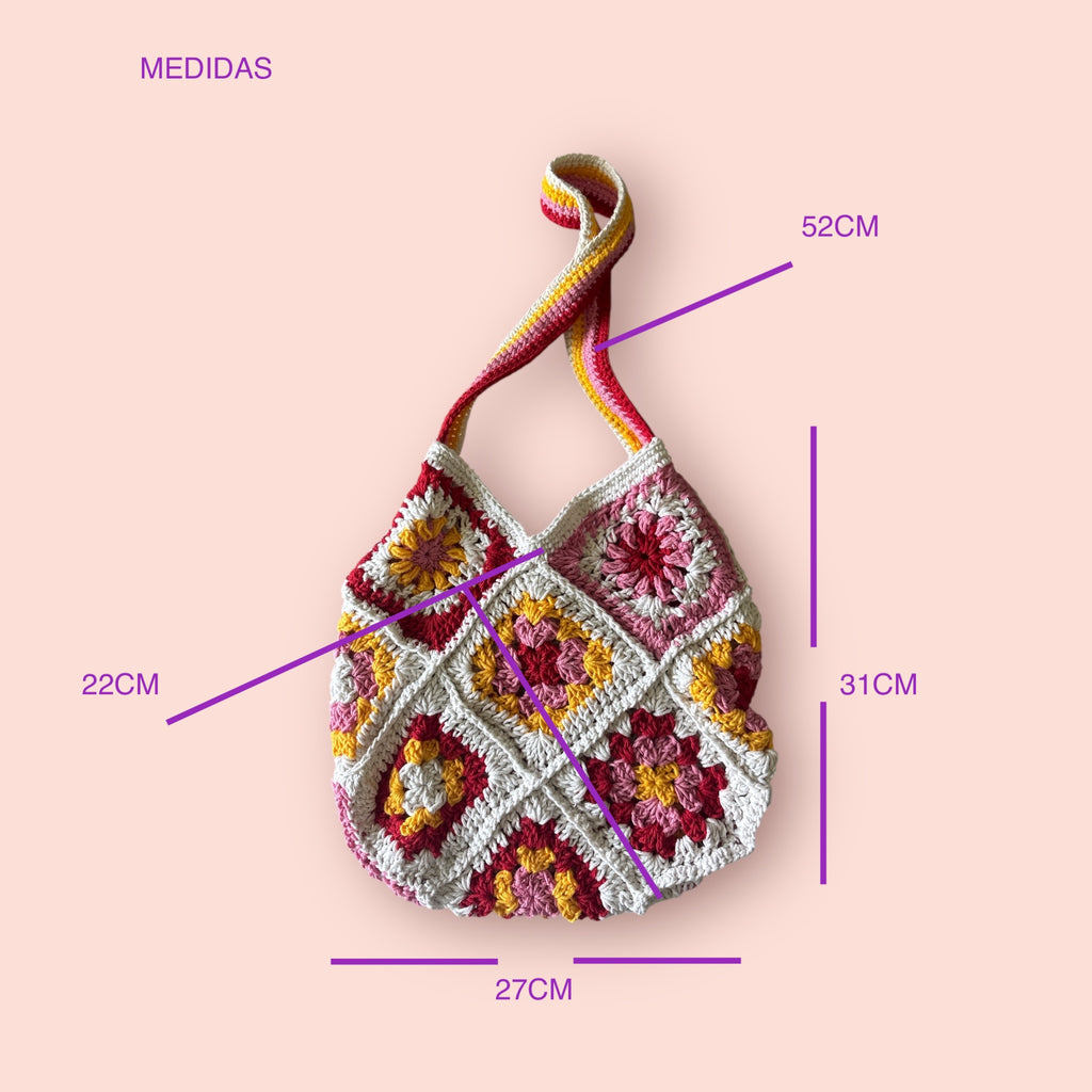 BOLSO DISEÑO GRANNY HECHO A MANO