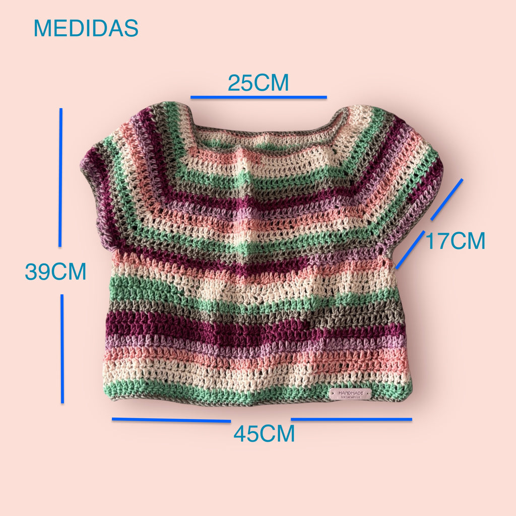 Top Tejido Crochet Multicolor Verano