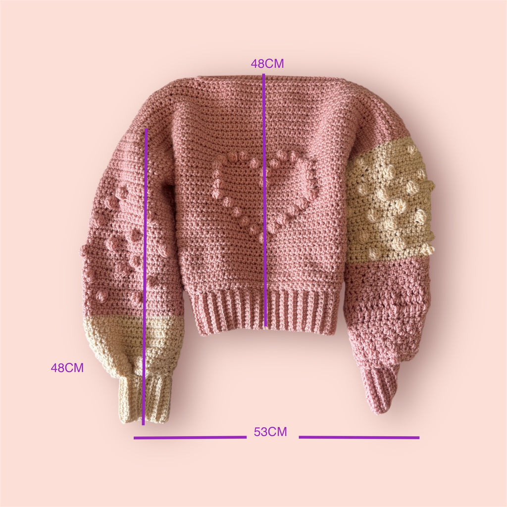 Suéter Crochet Corazón Chunky