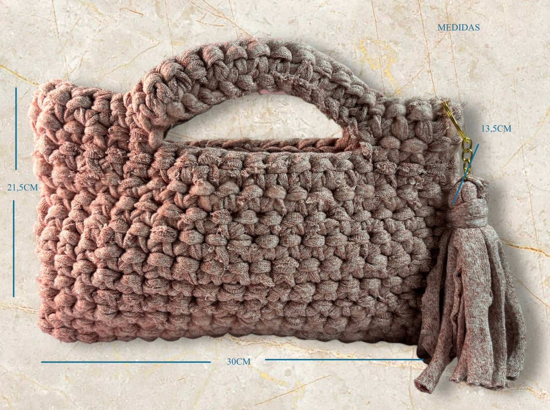 BOLSO DE TRAPILLO TEJIDO A CROCHET