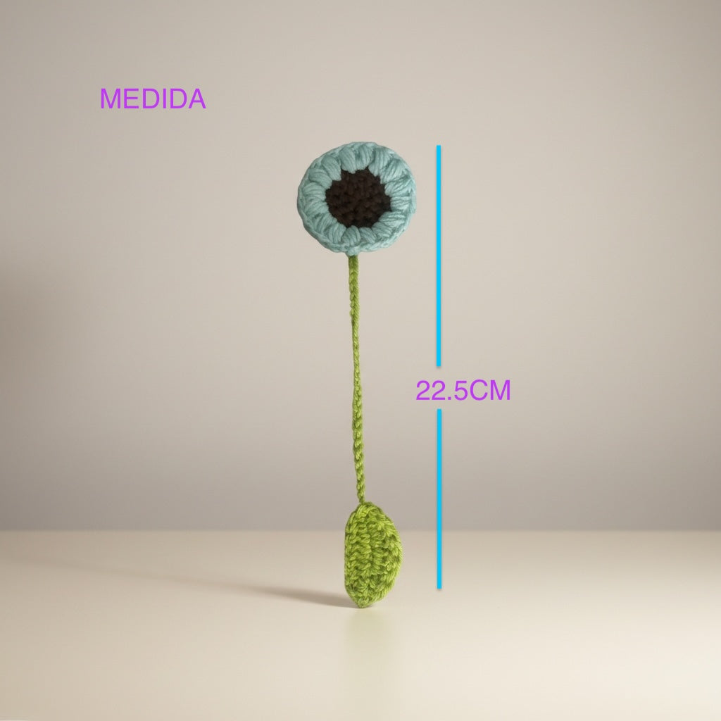 Marca página tejido a crochet diseño de flor