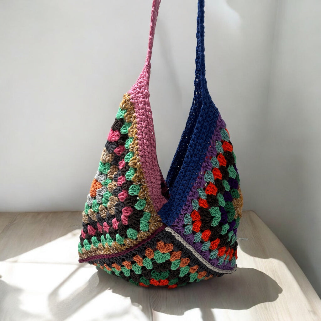 BOLSO DISEÑO GRANNY TEJIDO A CROCHET