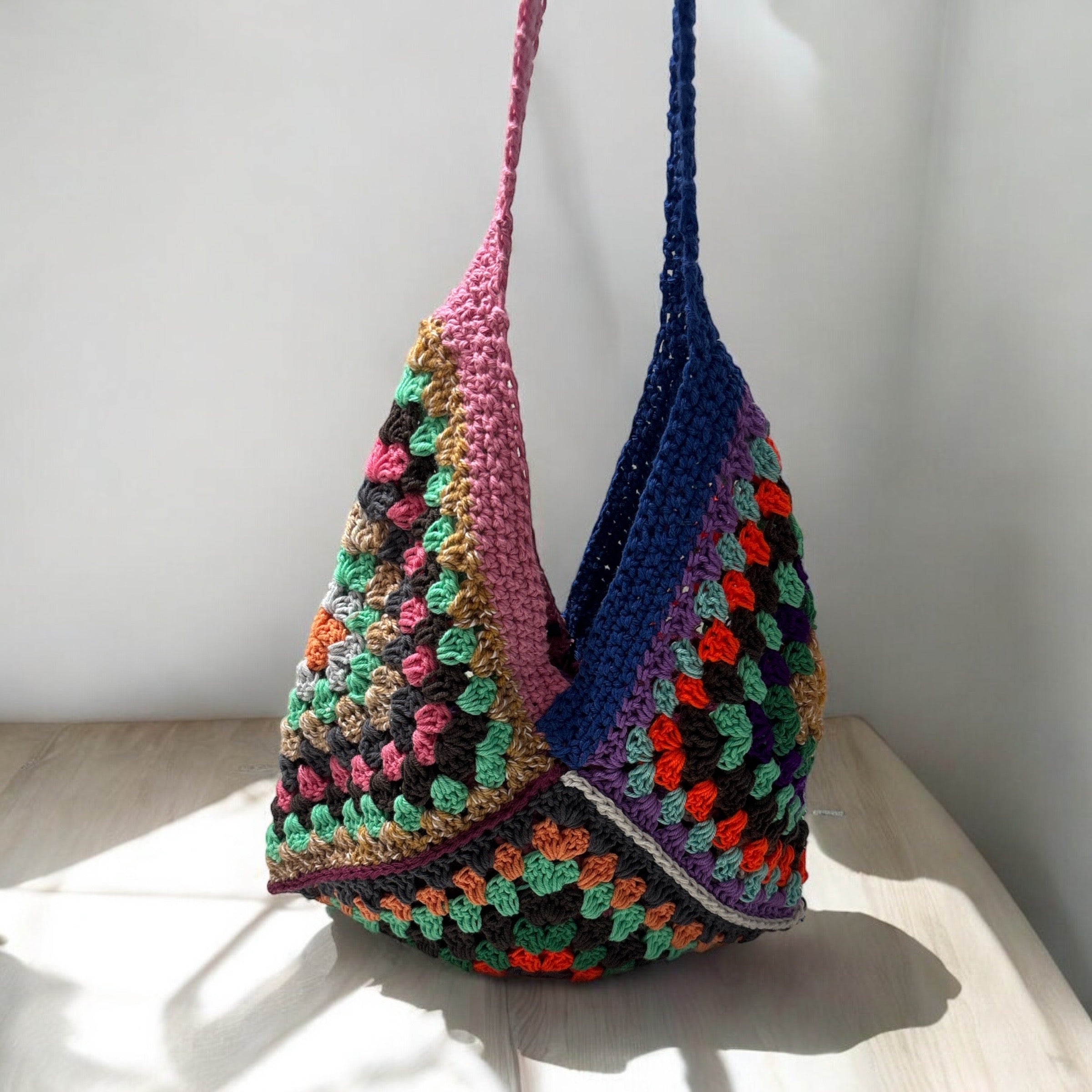BOLSO DISEÑO GRANNY TEJIDO A CROCHET