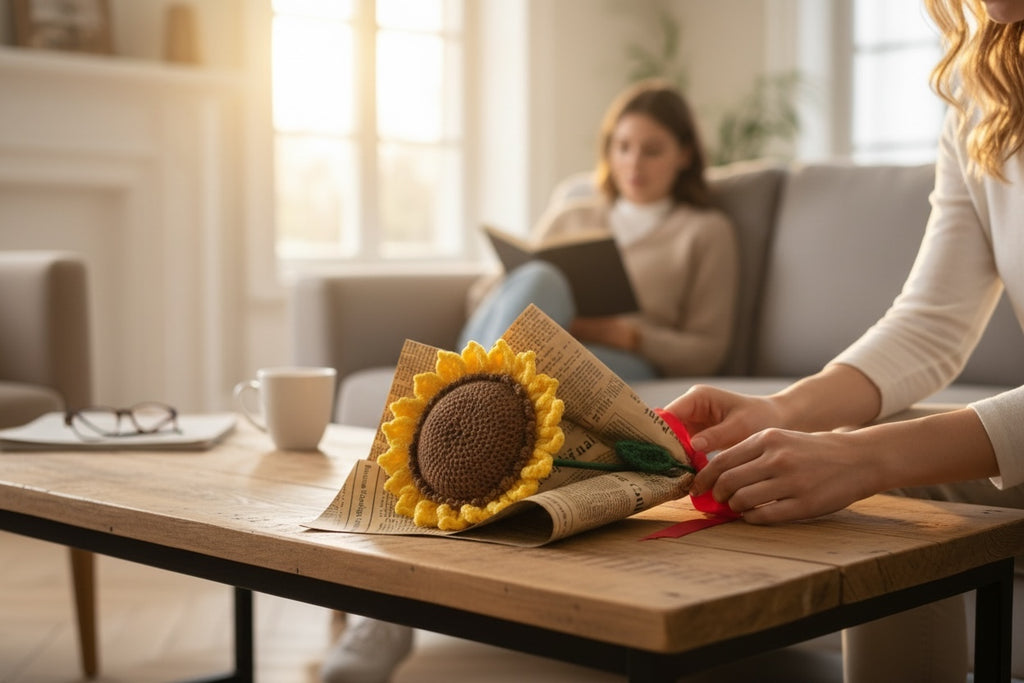 flor de girasol en crochet – flor eterna hecha a mano
