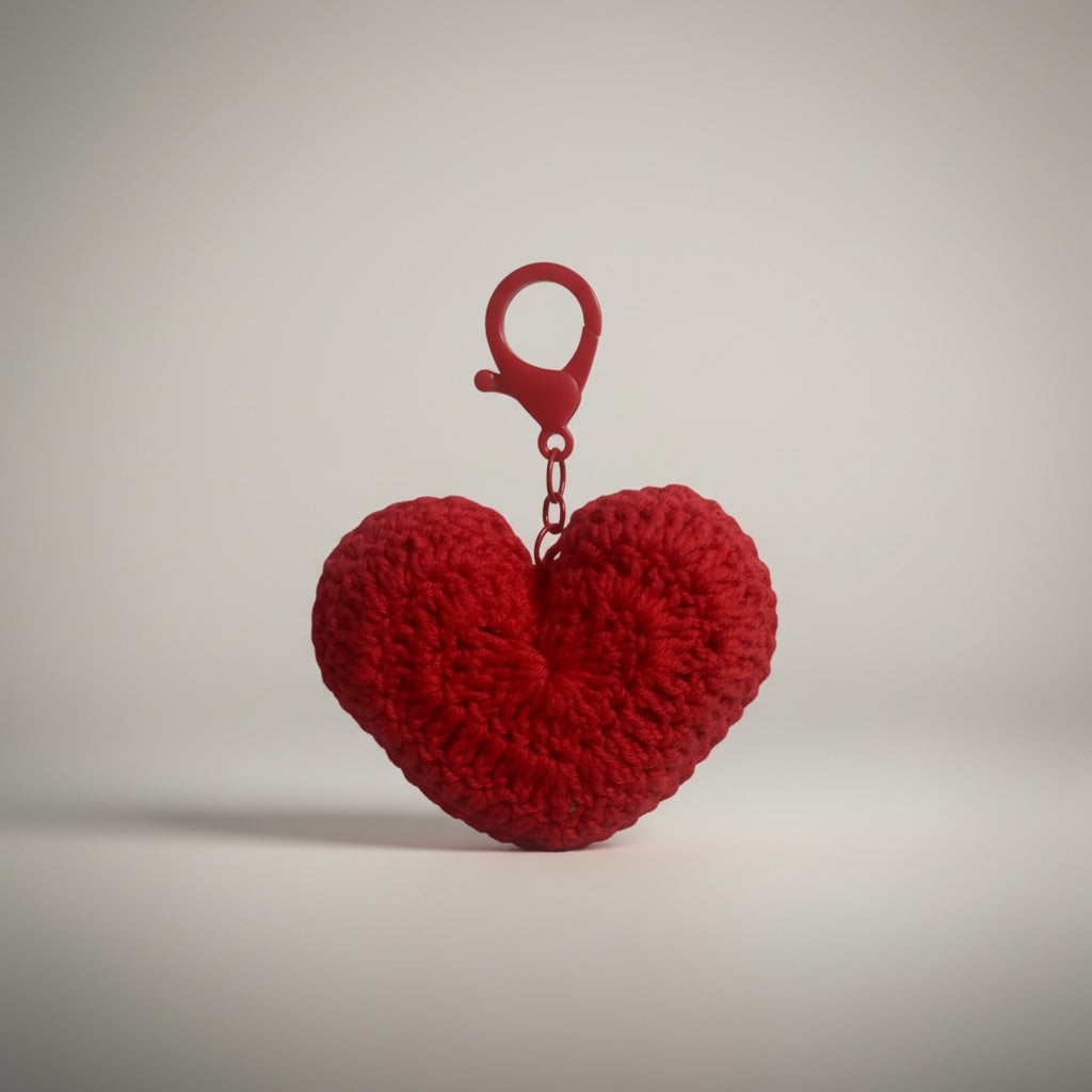 Llavero Crochet Corazón Rojo