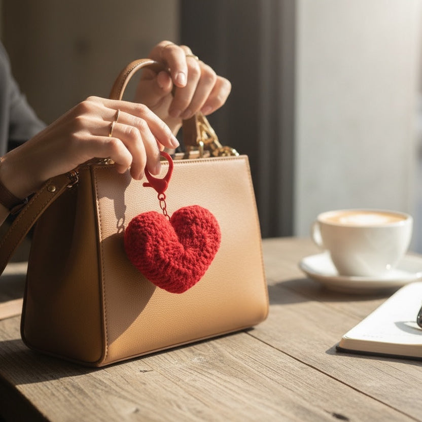 Llavero Crochet Corazón Rojo