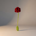 Marca Página tejido a crochet con una rosa roja de hilo