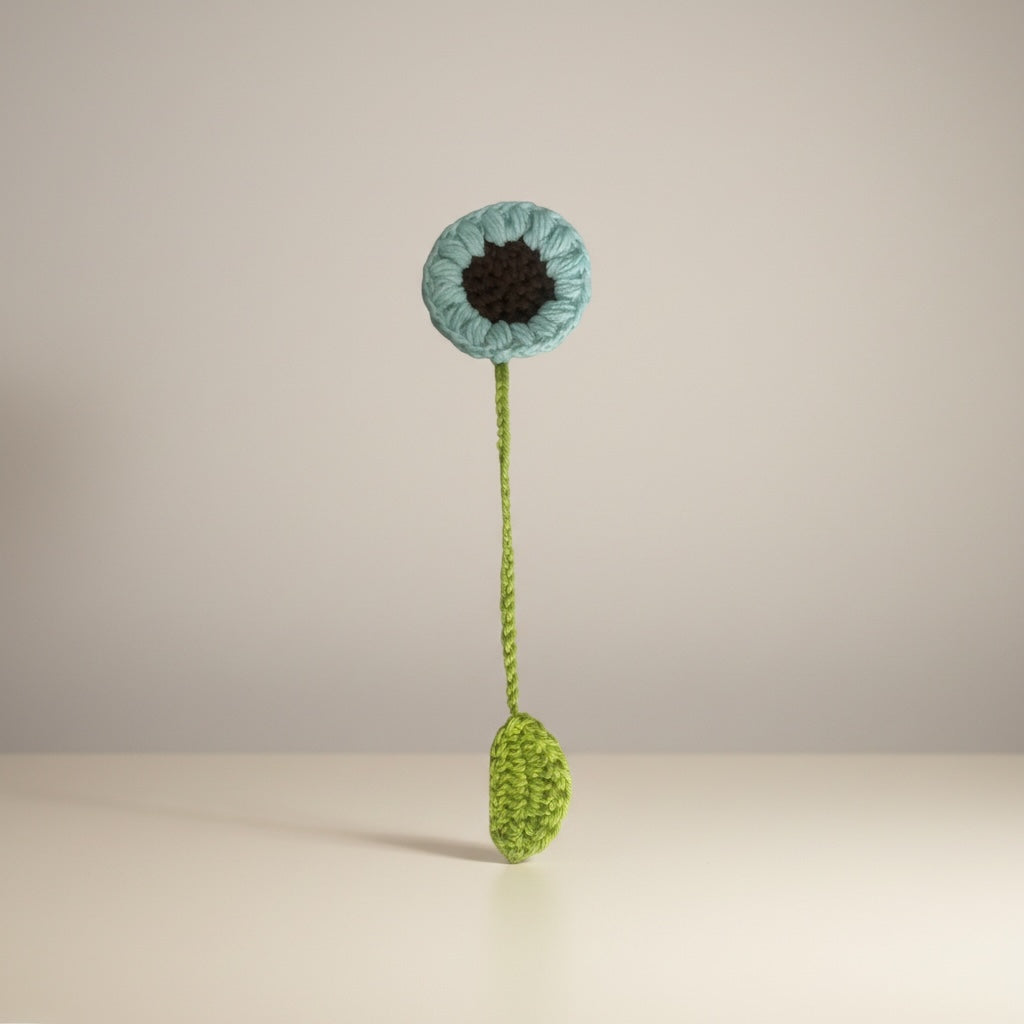 Marca página tejido a crochet diseño de flor