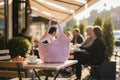 Bolso tejido a crochet color Rosa pastel