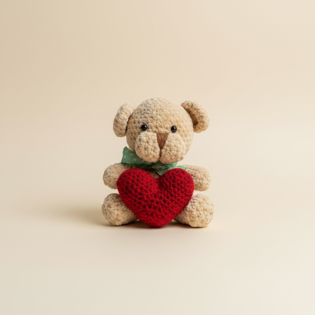 Amigurumi osito crochet - fondo beige