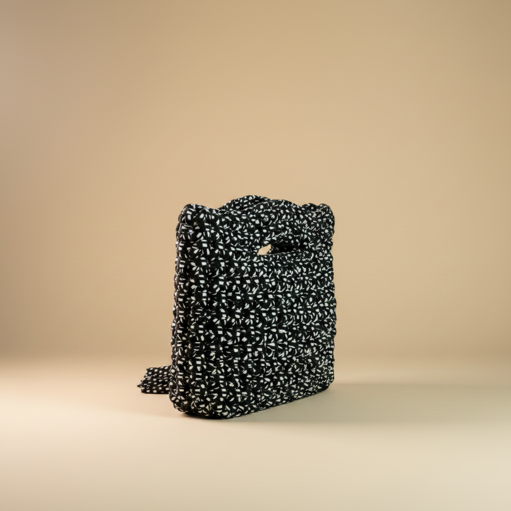 Bag turned to the left on beige background
