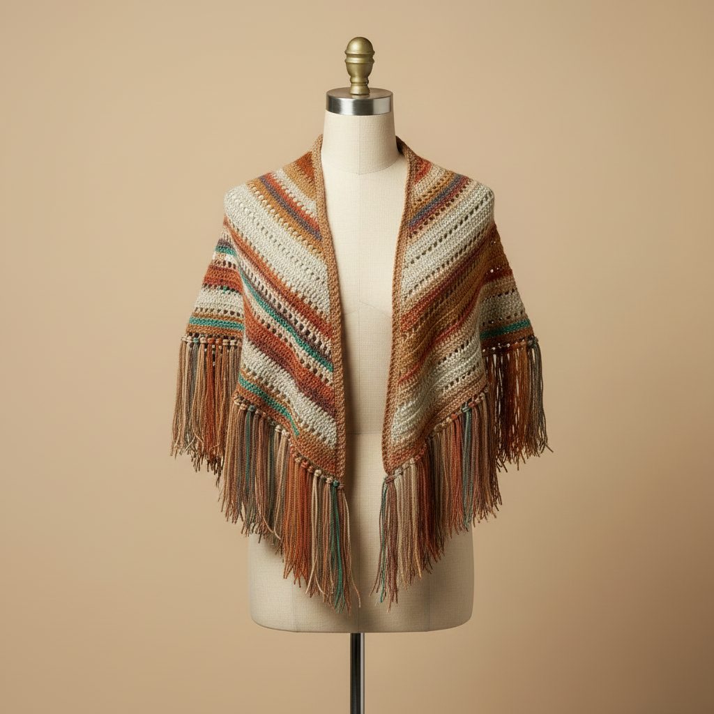 Boho Crochet Open Poncho - Professional Photoshoot
