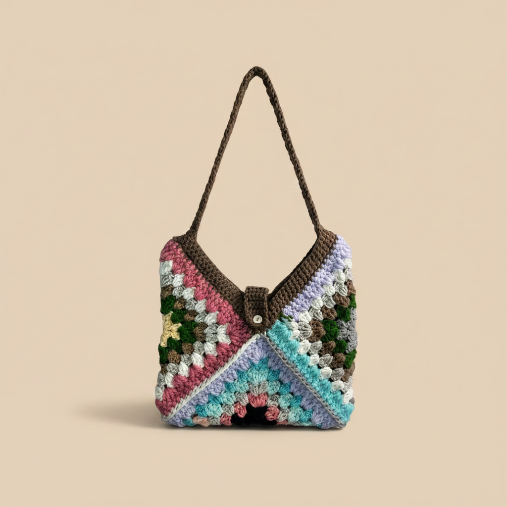 Bolso crochet — asa recta v2