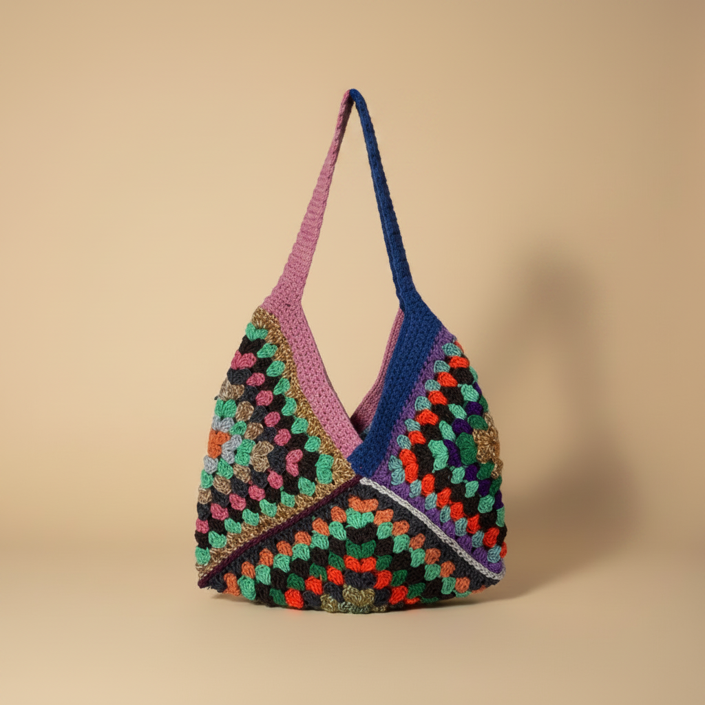 Bolso crochet - asa recta