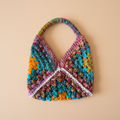 Bolso crochet boho - fondo beige