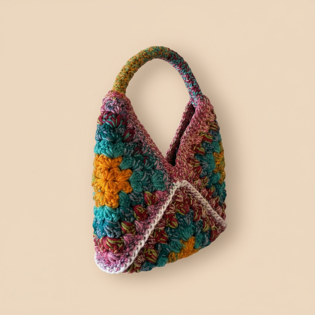 Bolso crochet boho - girado a la izquierda