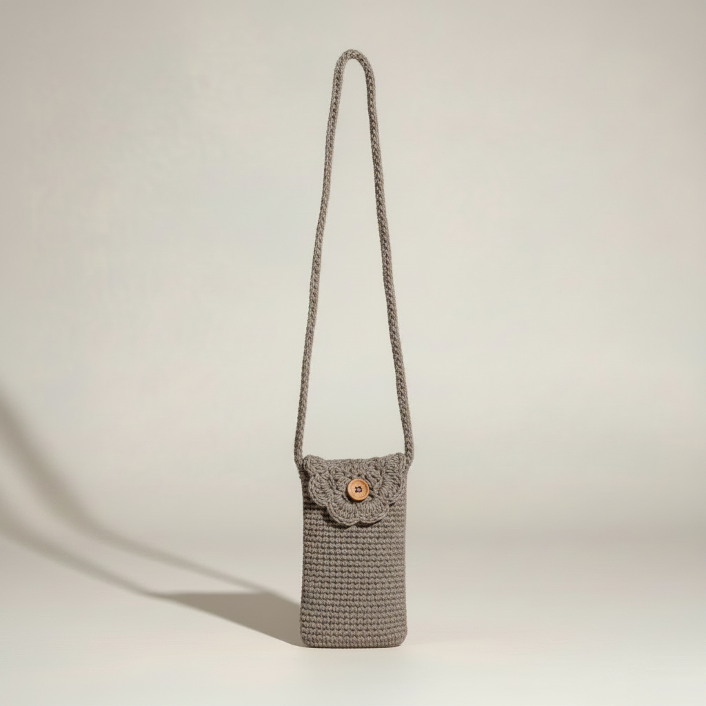 Bolso crochet con botón pequeño