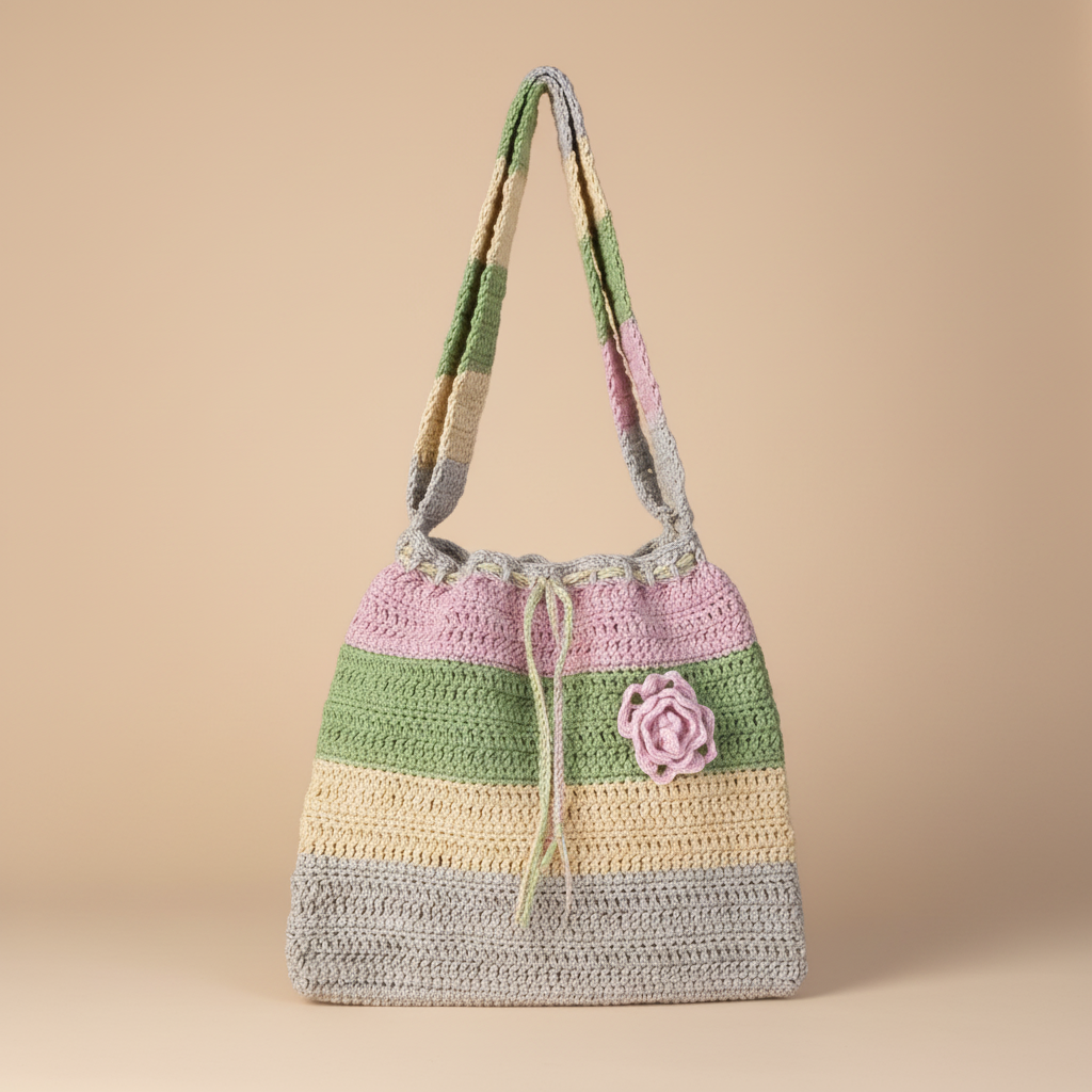 Bolso crochet – fondo beige