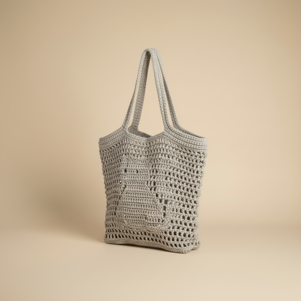 Bolso crochet gato 3/4 angle