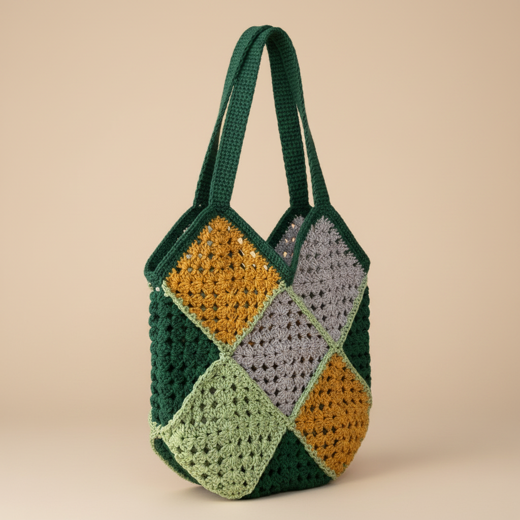 Bolso crochet girado a la izquierda