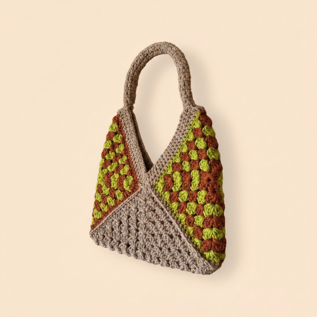 Bolso crochet girado a la izquierda
