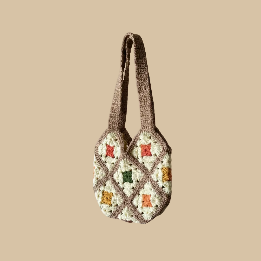 Bolso crochet girado a la izquierda