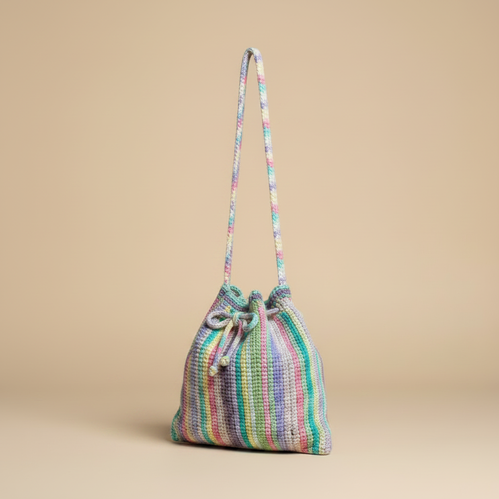Bolso crochet multicolor - ángulo 3/4 izquierda