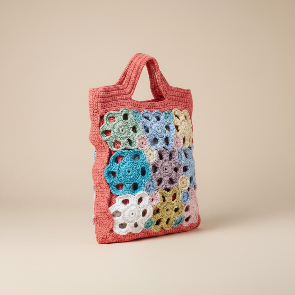 Bolso ganchillo girado a la izquierda