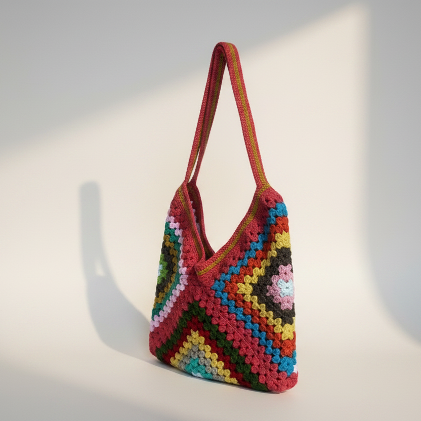 Bolso multicolor girado ligeramente a la izquierda