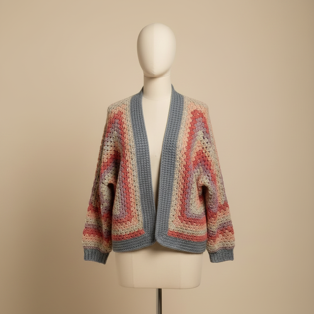 Cardigan crochet - vista frontal