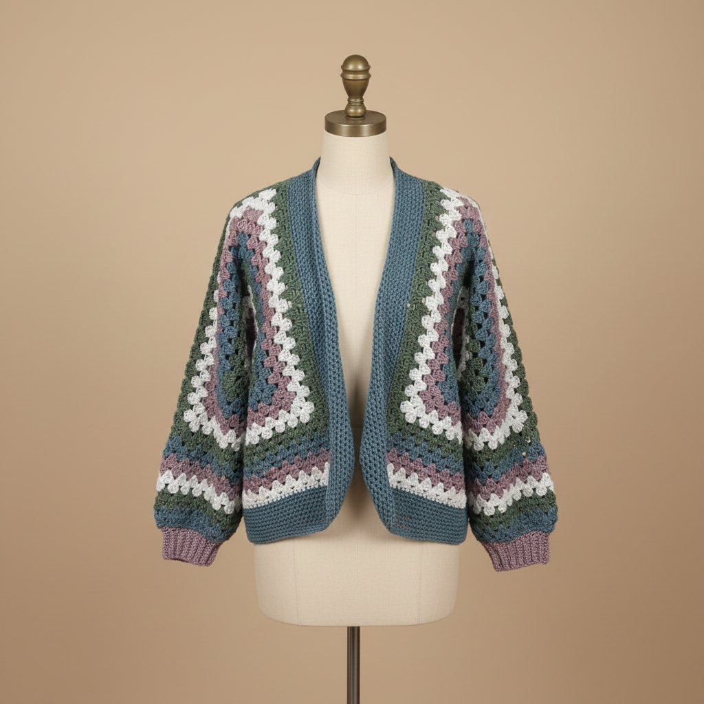 Chaqueta crochet en maniquí beige