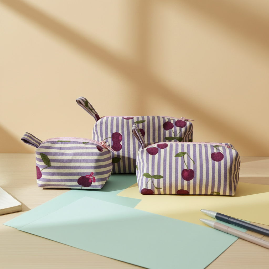 Cherry Pouches — Beige Background