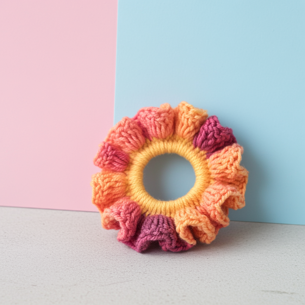 Coletero  crochet  multicolor– tonos cálidos hechos a mano