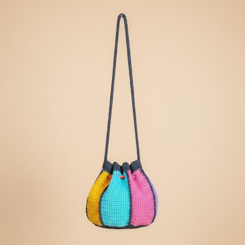 Crochet Bag – Front View on Beige