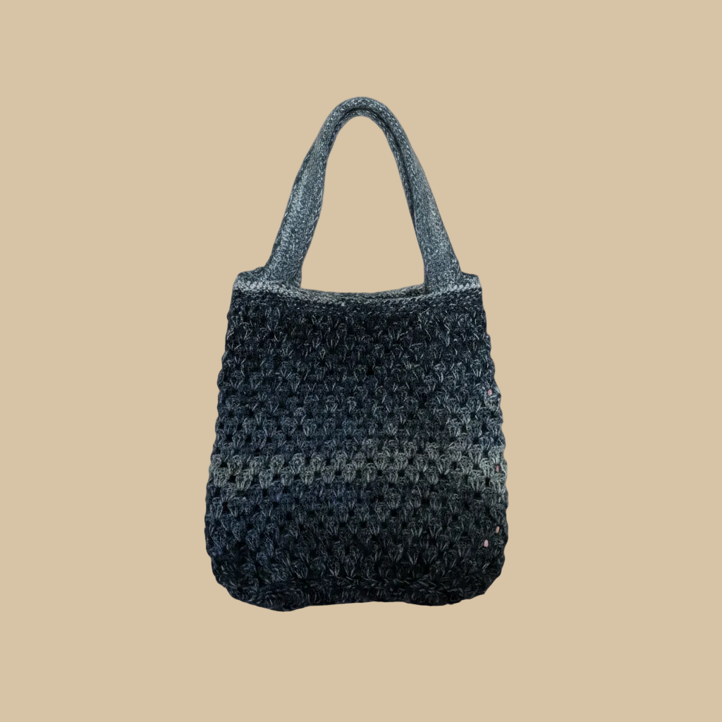 Crochet Bag on Beige Background