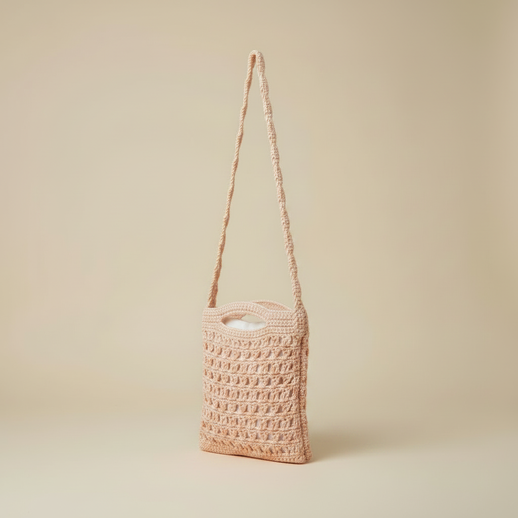 Crochet bag turned left
