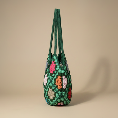 Crochet bag turned left