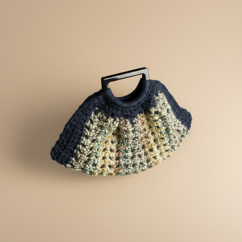 Crochet bag turned slightly left