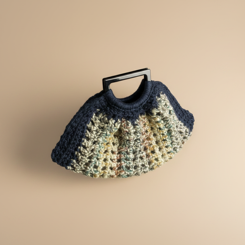 Crochet bag turned slightly left