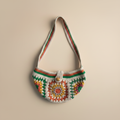 Crochet bag with straightened handle