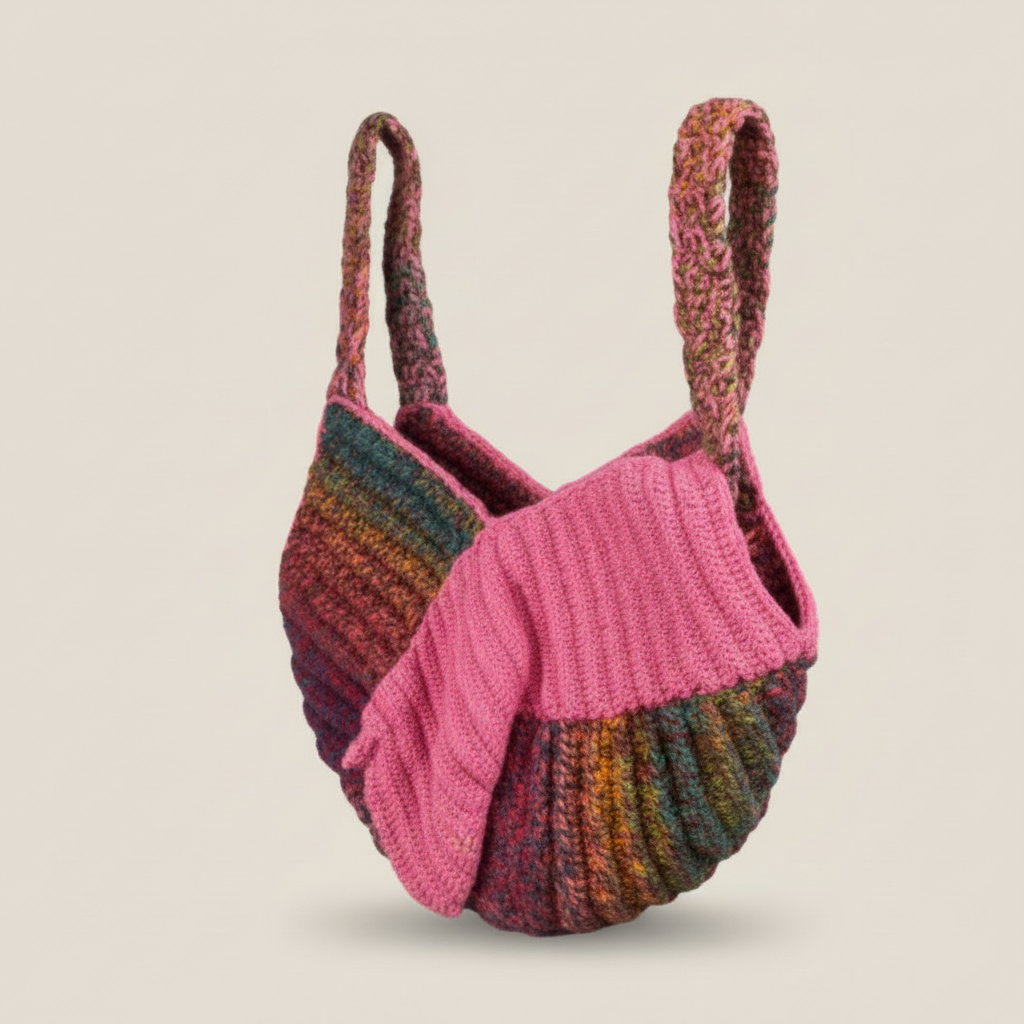 Crochet Boho Bag – Right 3/4 Angle Product Photo