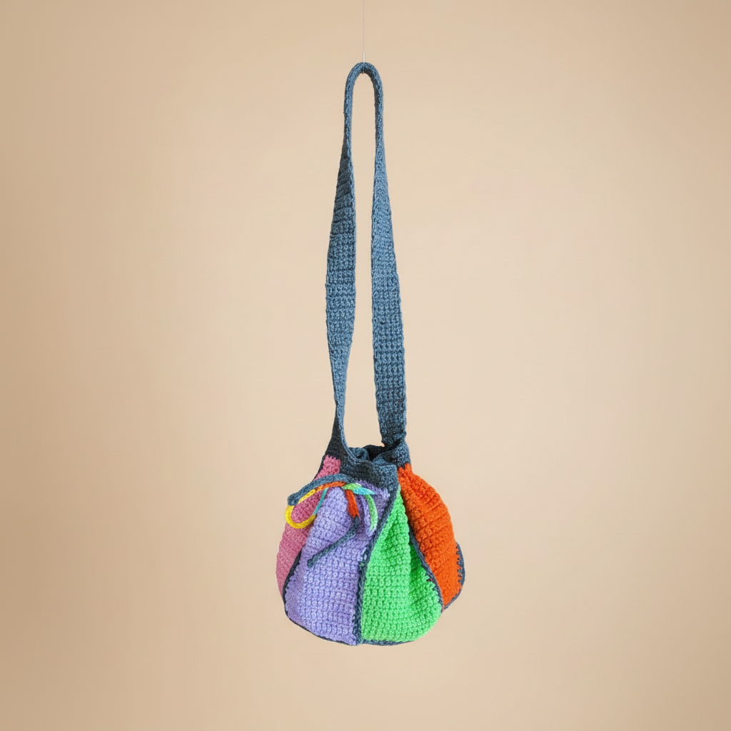 Crochet Bucket Bag – Square Studio Shot