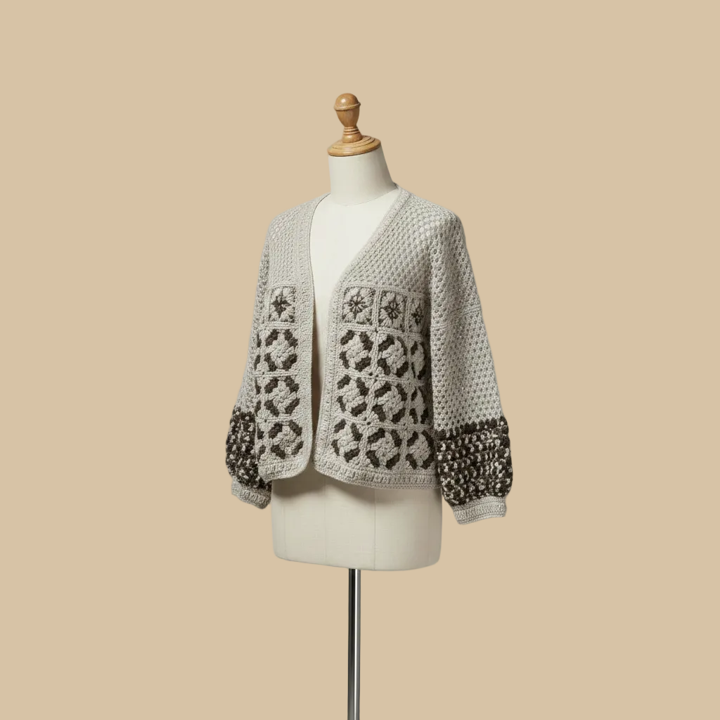 Crochet Cardigan 3/4 Turn Photoshoot