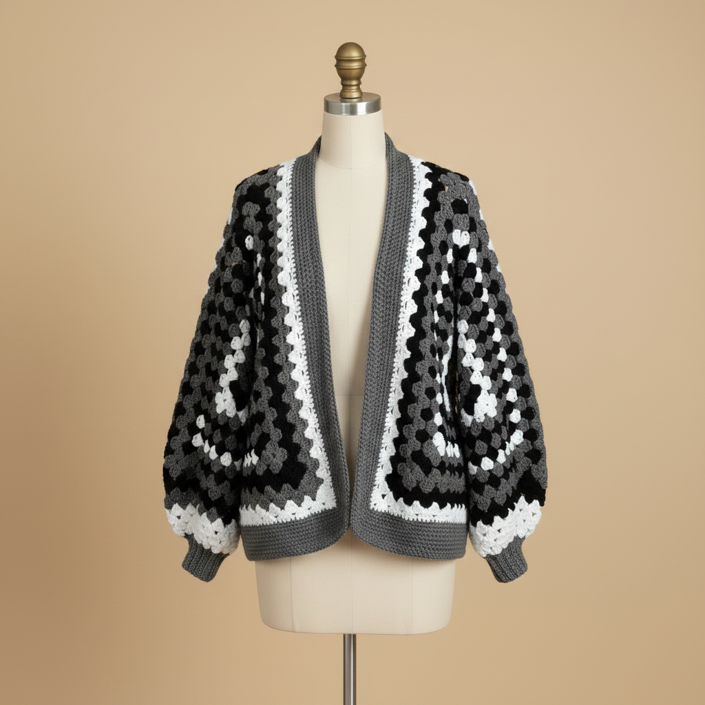 Crochet Cardigan Front View