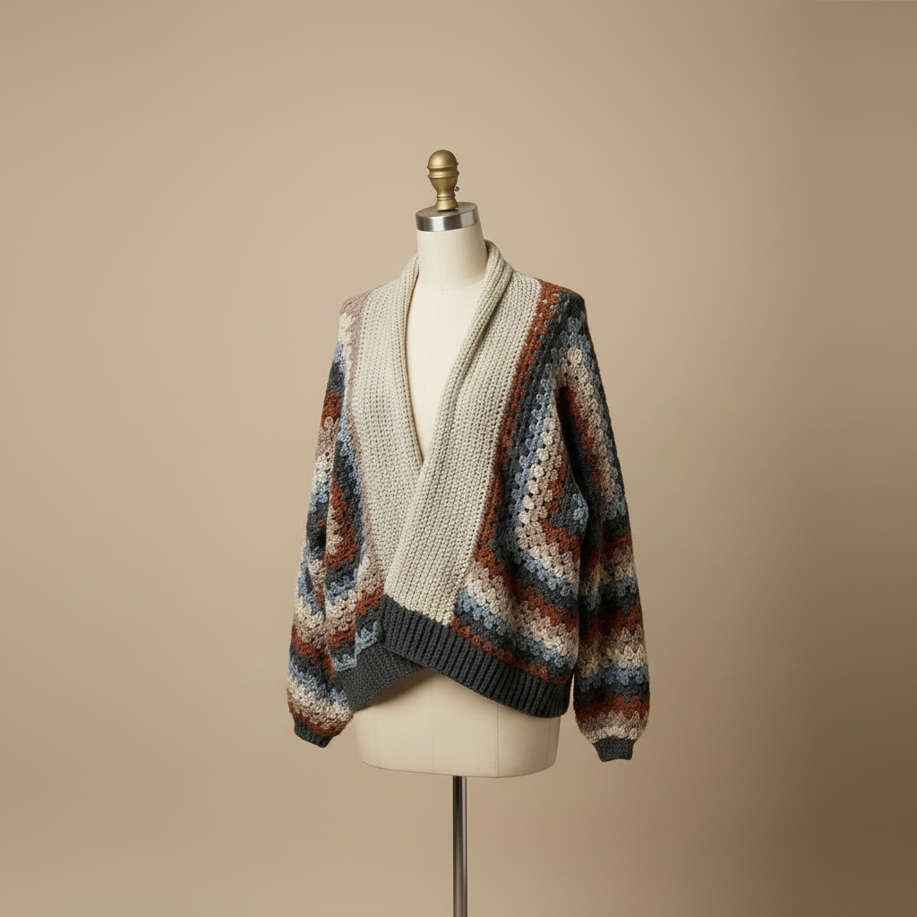 Crochet Cardigan Mannequin 3/4 Left
