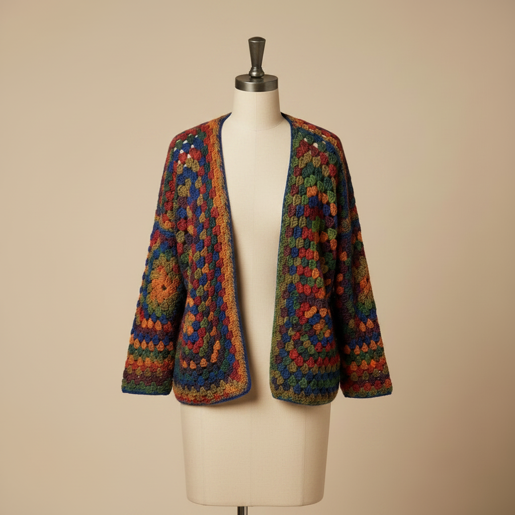 Crochet Cardigan Worn by Beige Mannequin