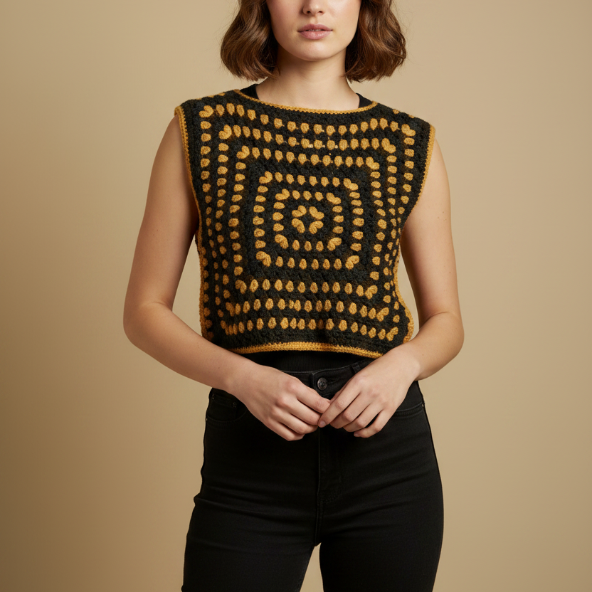 Crochet Crop Top - Con Modelo