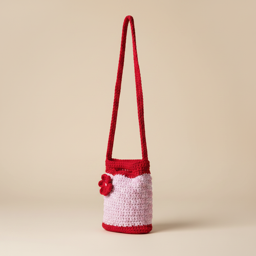 Crochet Crossbody Bag — Left 3/4 View