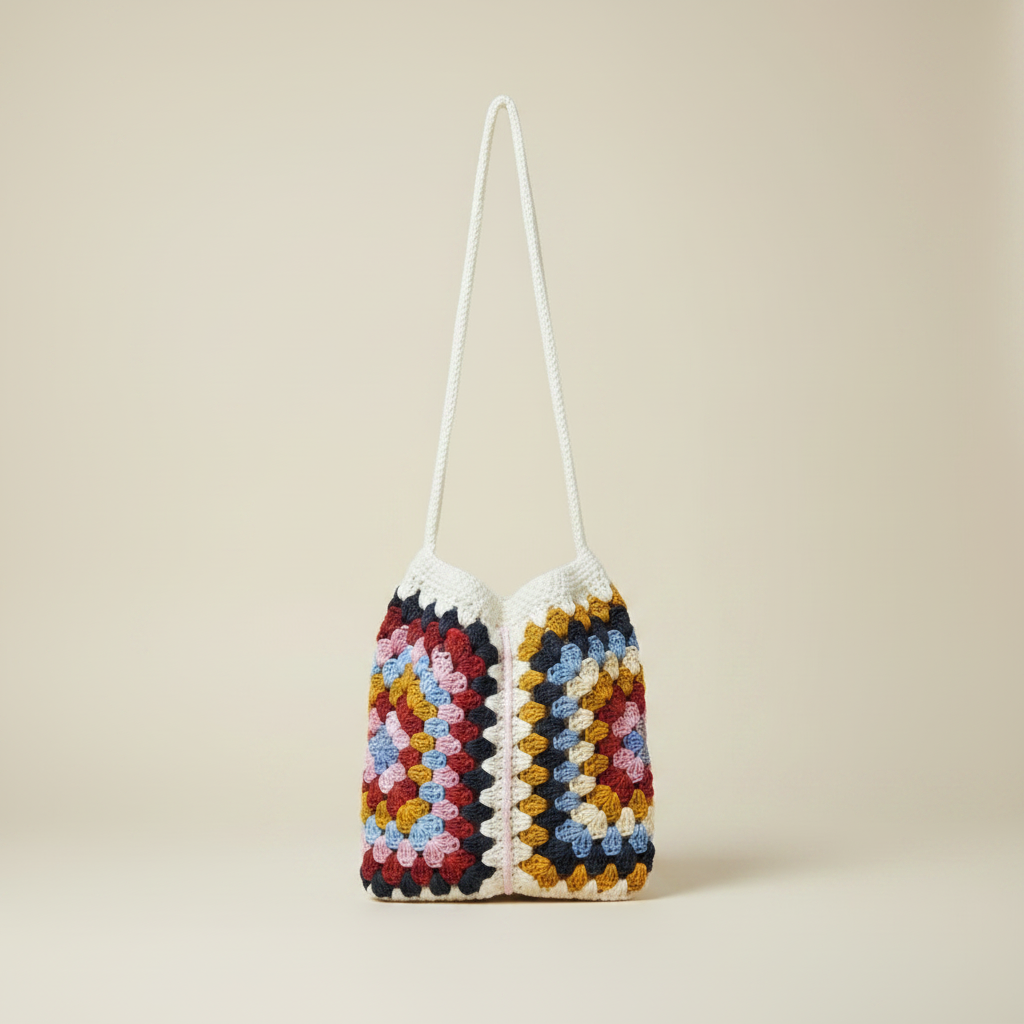 Crochet Granny Square Tote Bag
