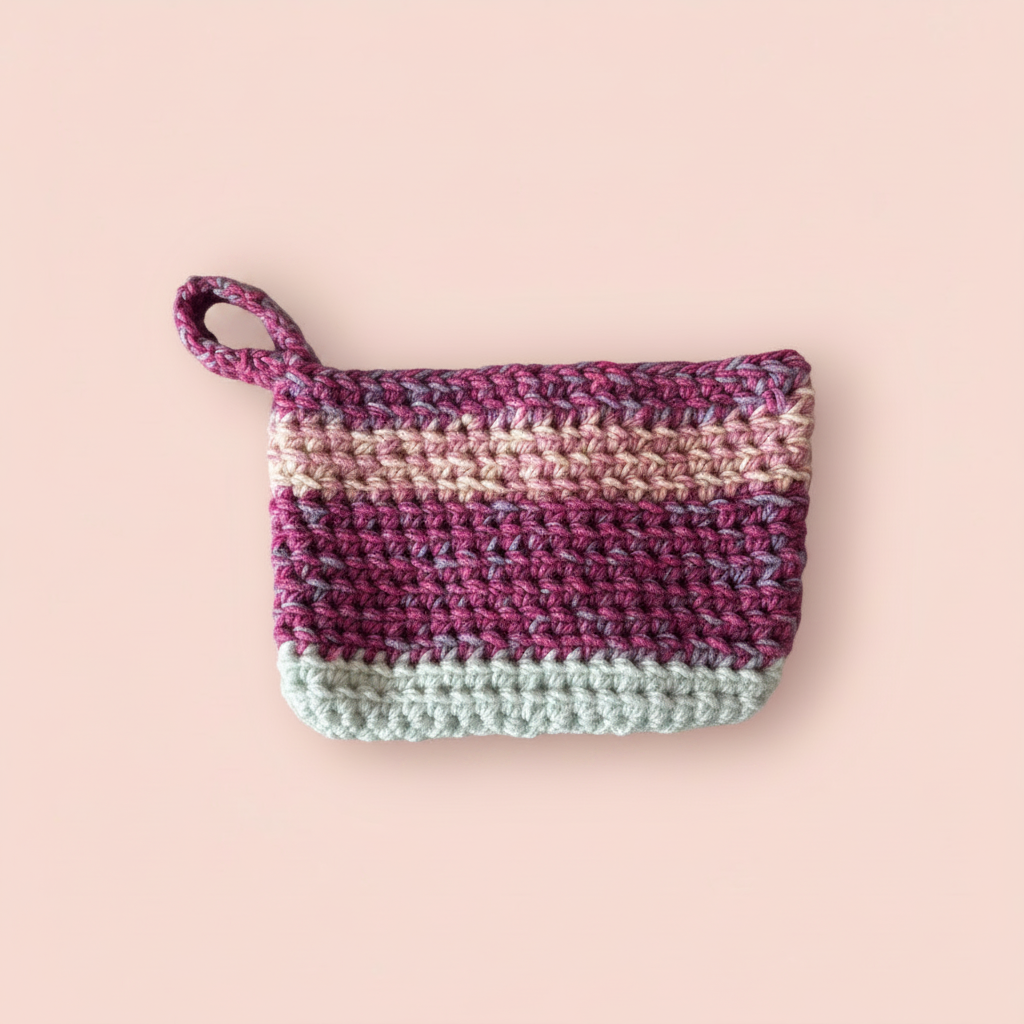 Crochet Pouch – Professional Beige Background